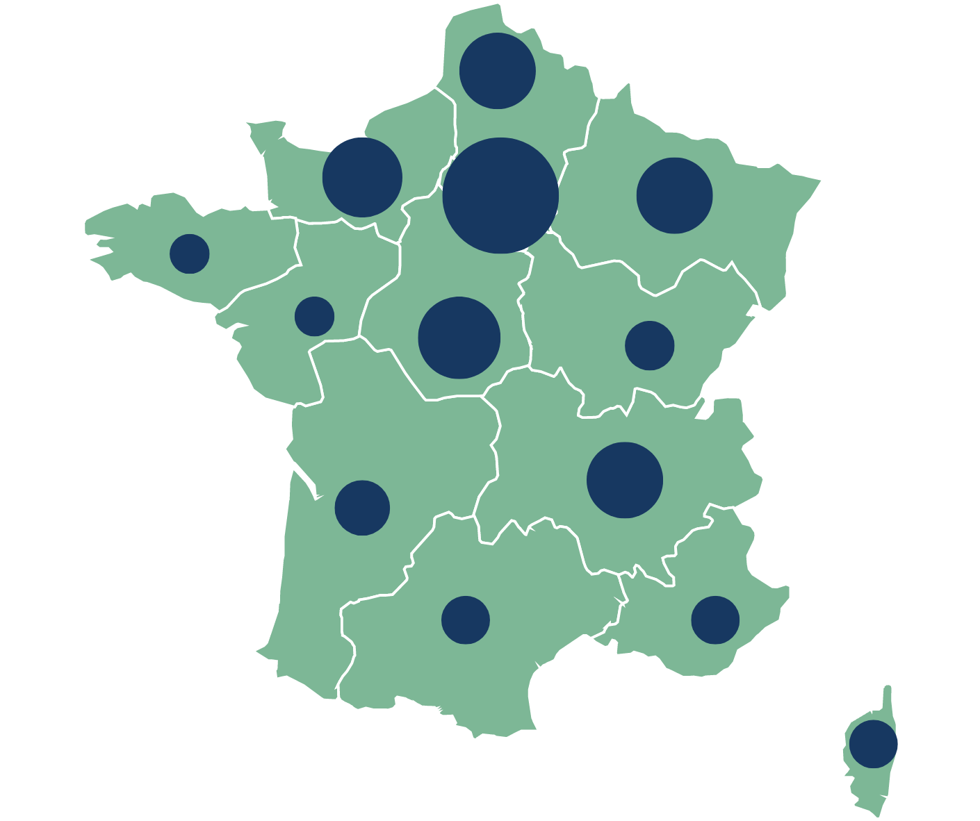 Carte de France de notre présence