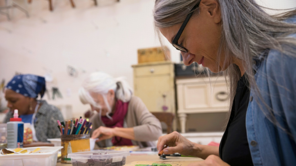 un-groupe-de-senior-en-atelier-journal-créatif-en-ehpad