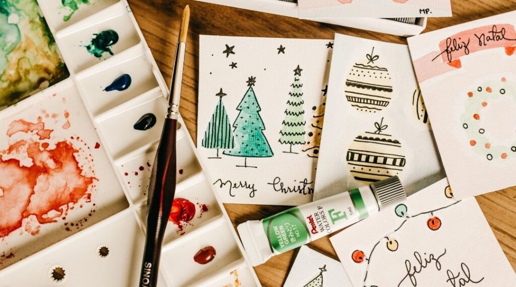 Atelier-créatif-de-cartes-décoratives-de-noel-organisé-en-EHPAD-avec-neosilver